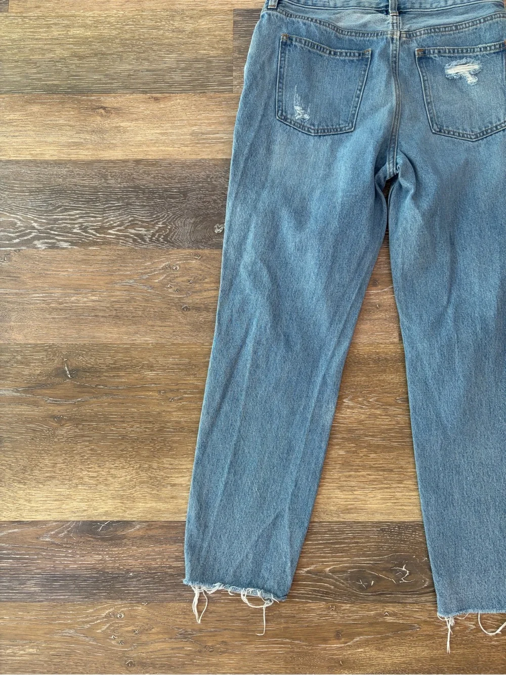 We The Free-Free People Blossom Rigid Crop Skinny Jeans-Distressed-Blue-Size 28